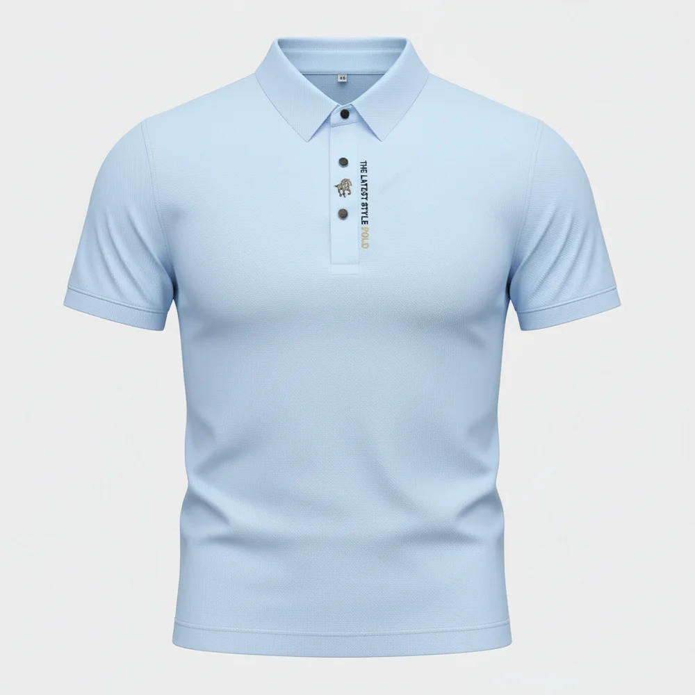 Camiseta Polo Elite Seda Helada en color azul cielo