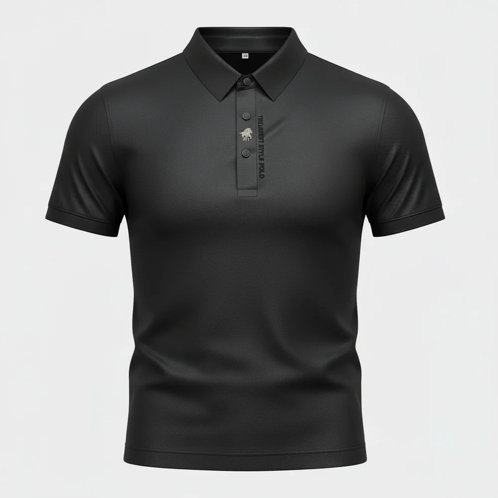 Camiseta Polo Elite Seda Helada negra